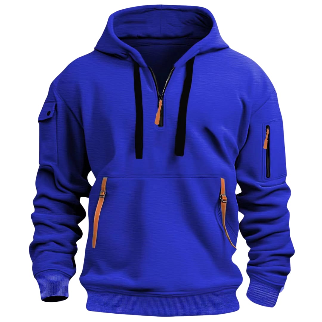 Casey Quarter Zip Waffle Texture Hoodie_8