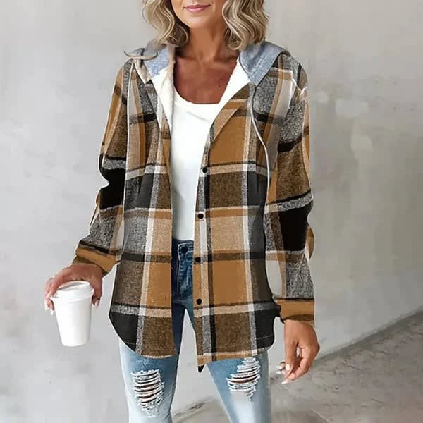 Lisa Plaid Hooded Shirt Jacket_8