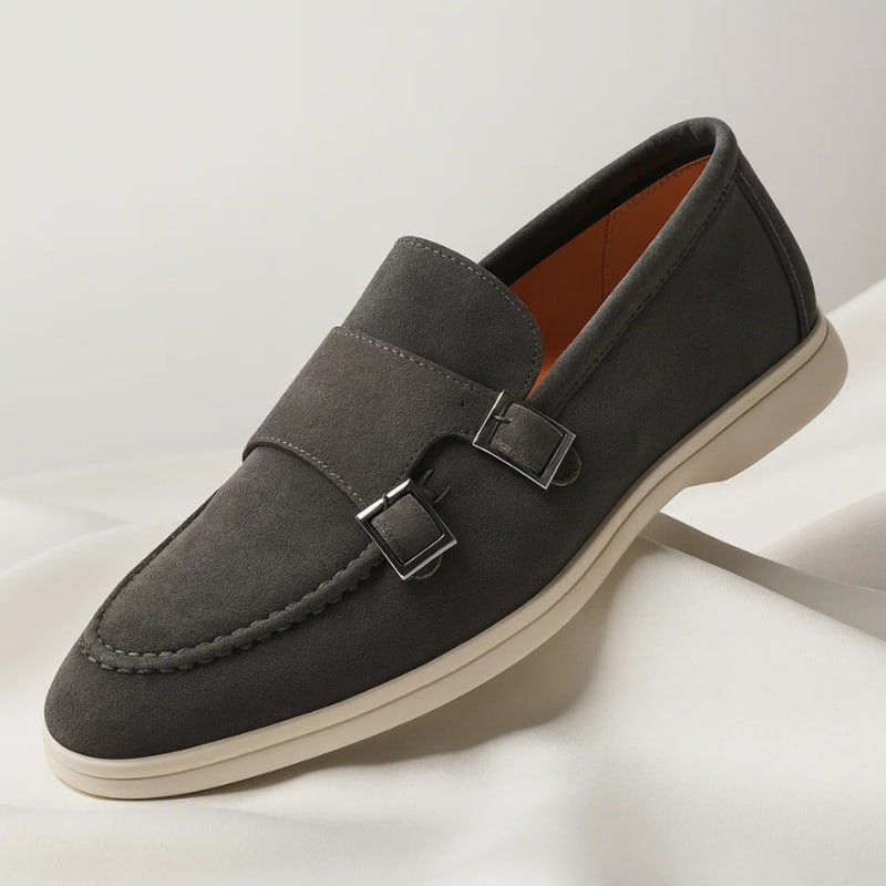 Manuel Suede Cupsole Double Monk Strap Loafers_3