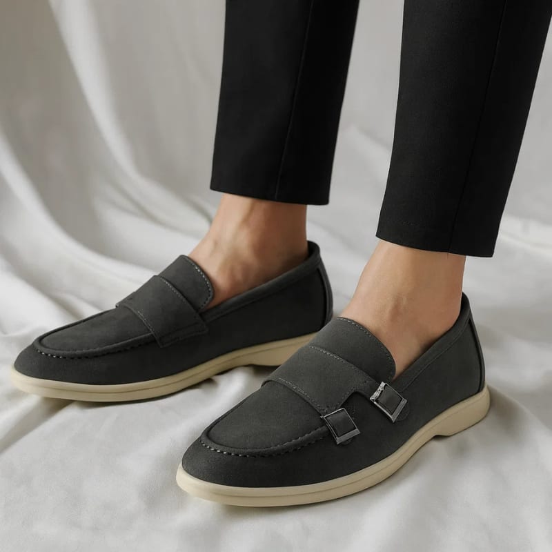 Manuel Suede Cupsole Double Monk Strap Loafers_4