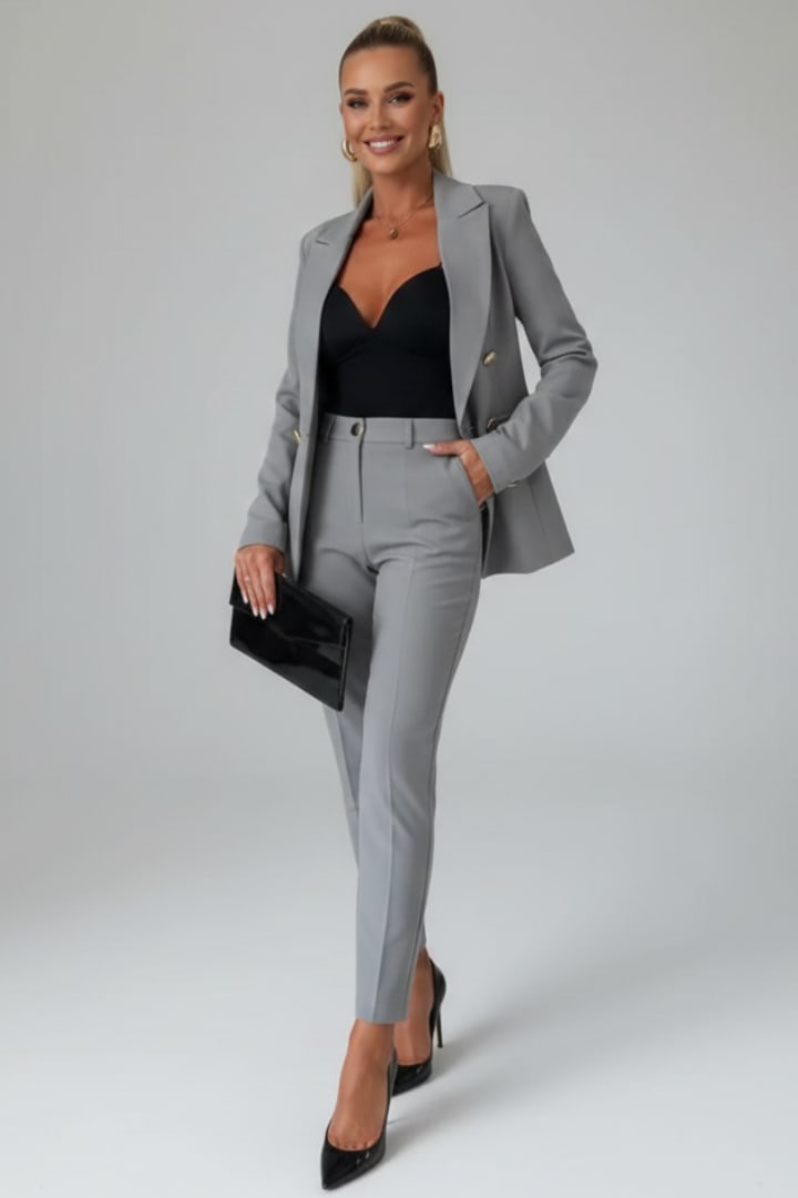 Vincenza Double Breasted Tailored Pant Suit_14
