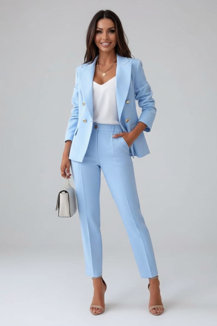 Vincenza Double Breasted Tailored Pant Suit_2