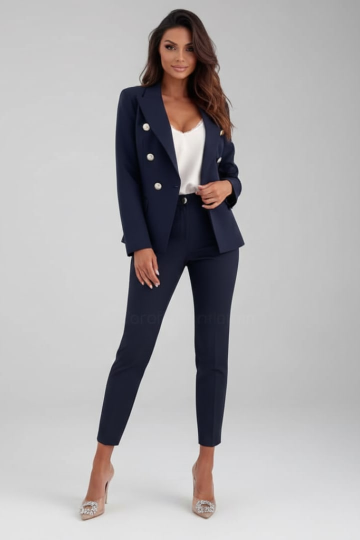 Vincenza Double Breasted Tailored Pant Suit_7