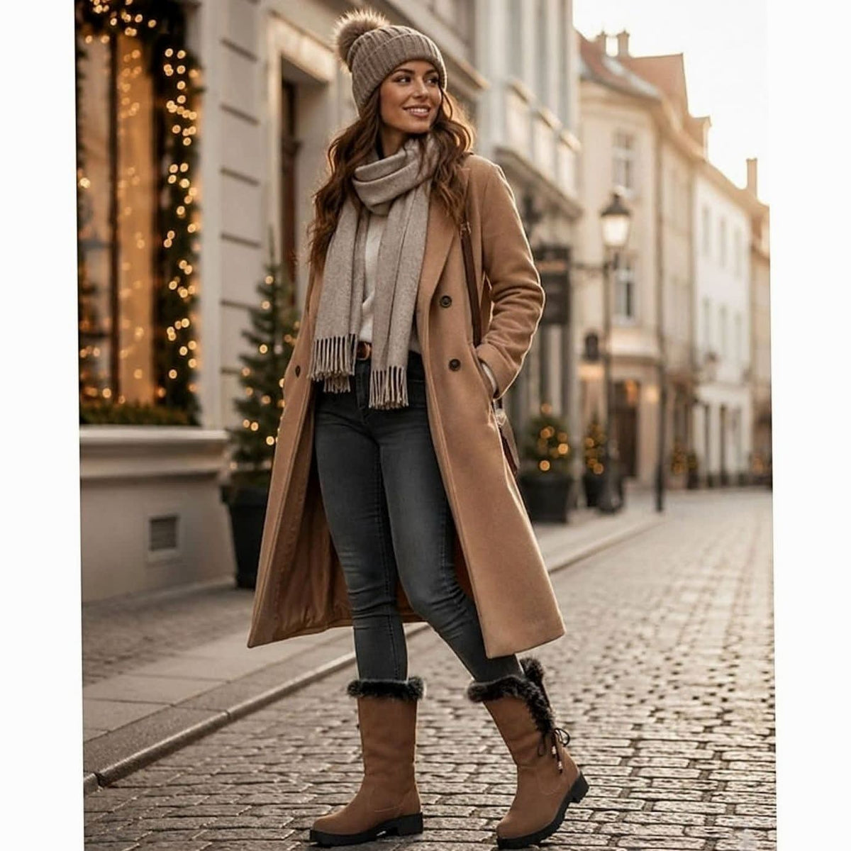 Ellie Plush Lined Fur Trim Snow Boots_14