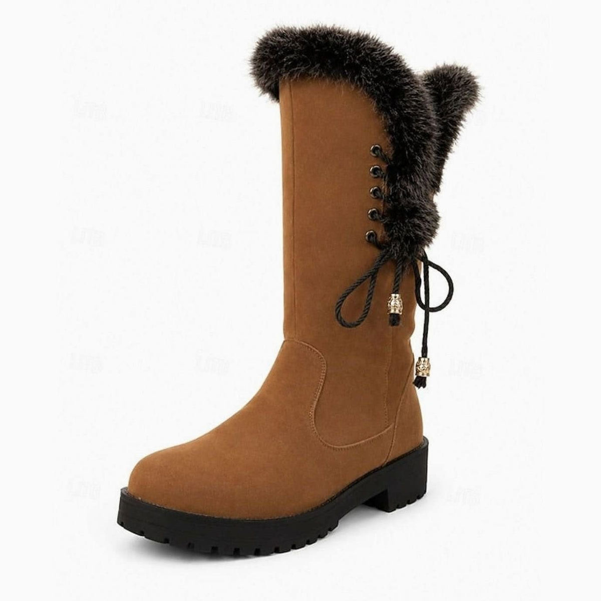 Ellie Plush Lined Fur Trim Snow Boots_9