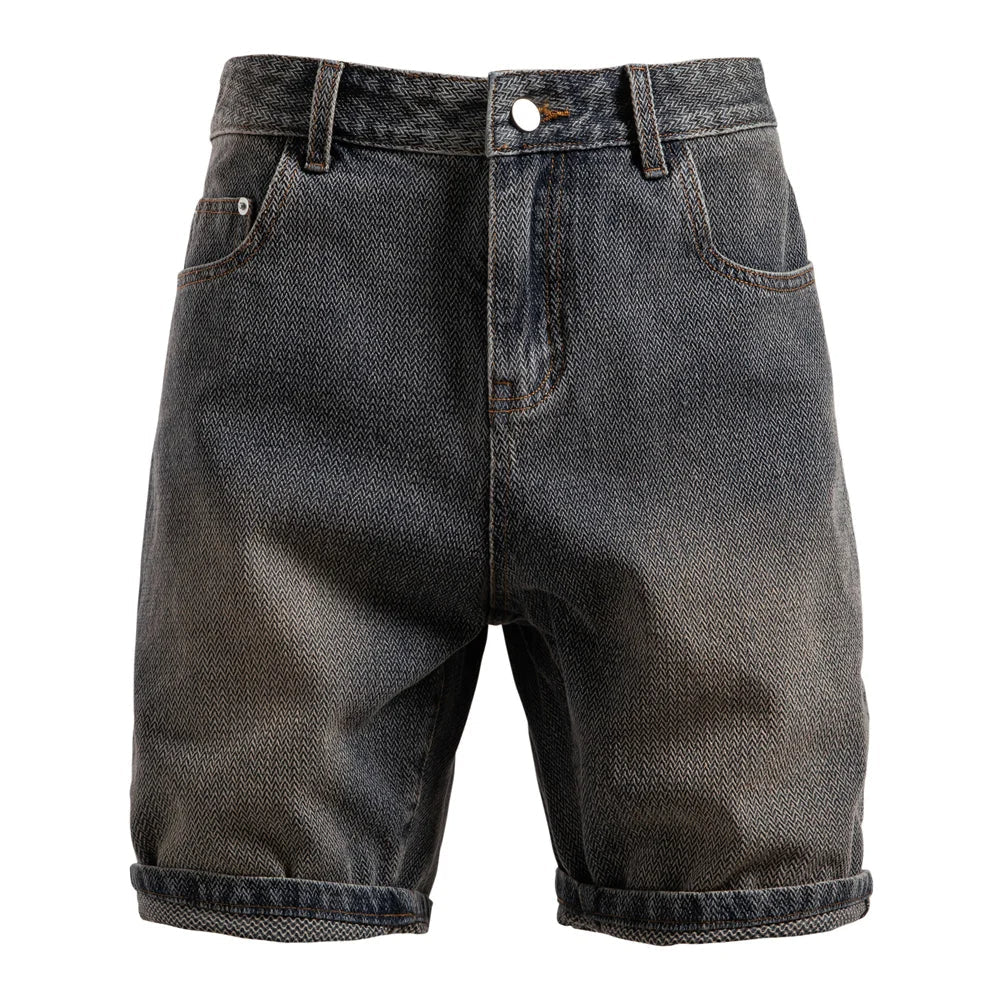 Dan Anthony Herringbone Denim Shorts