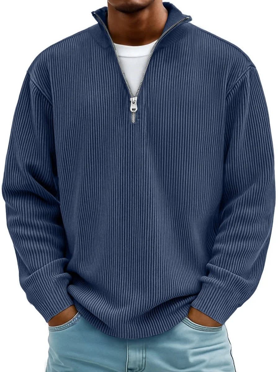 Owen Ribbed Quarter Zip Sweater_6