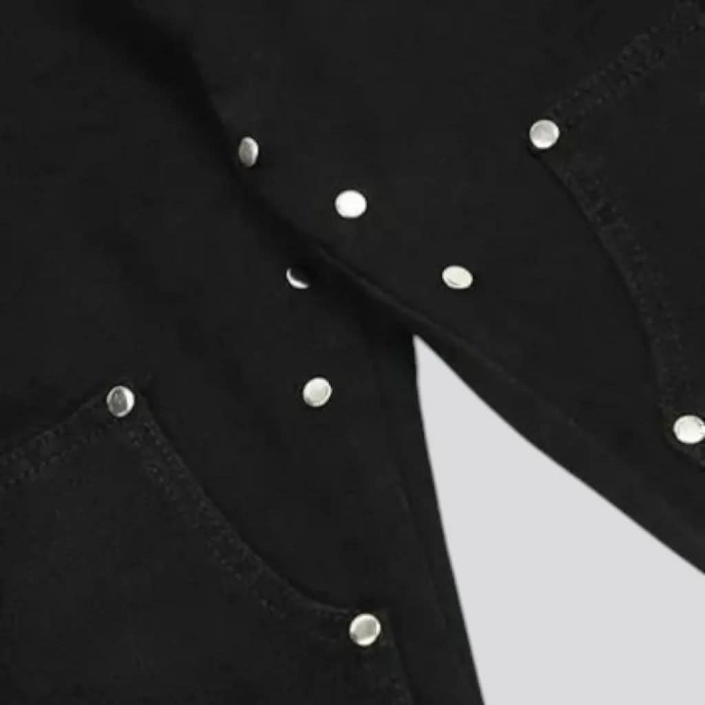 Silas Black Studded Bootcut Jeans_10