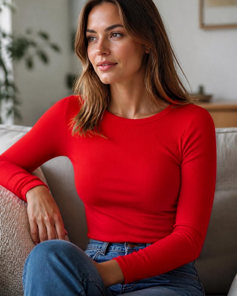 Christina Ribbed Fitted Long Sleeve T-Shirt_19