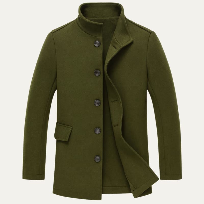 Brant Wool Blend Stand Collar Coat_1