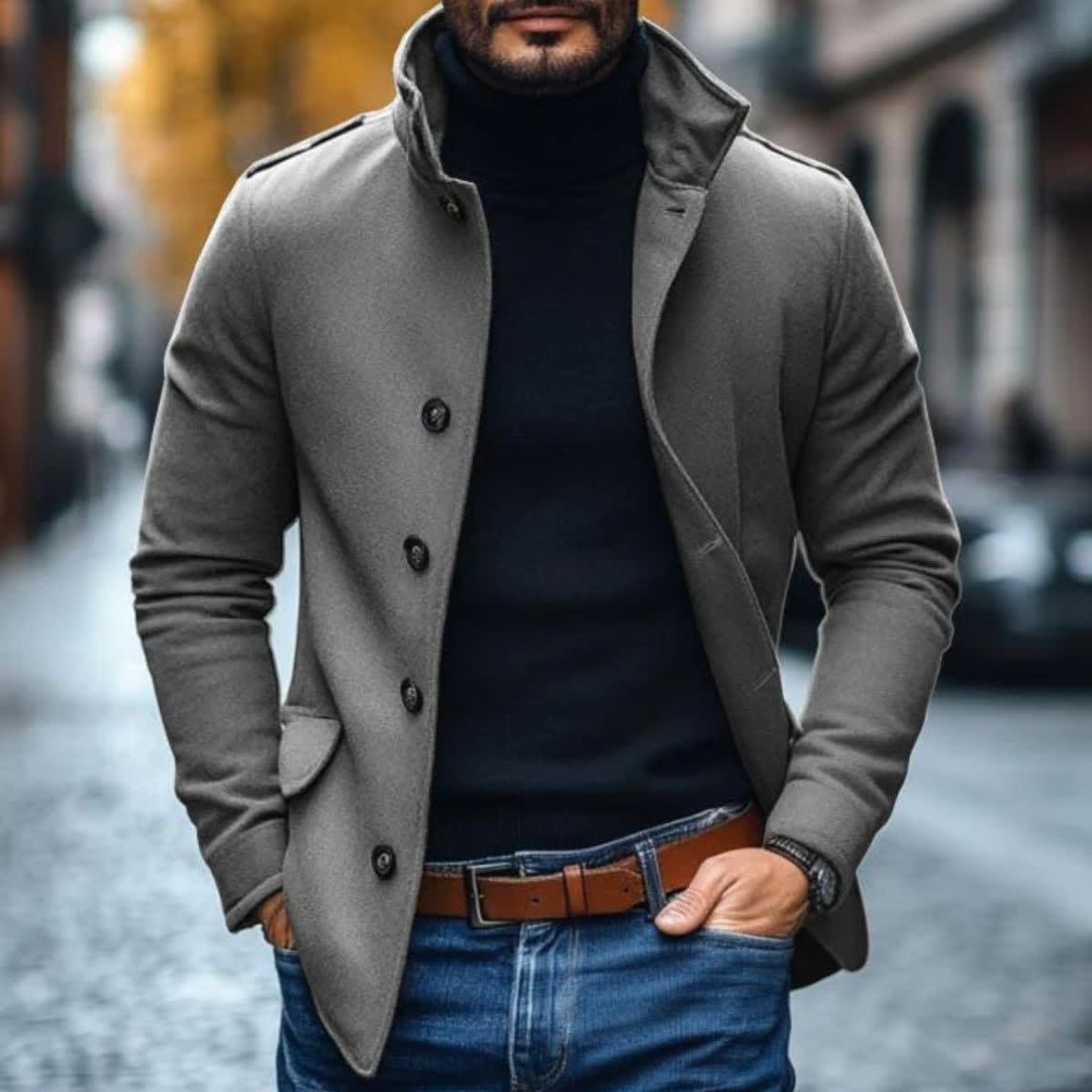 Brant Wool Blend Stand Collar Coat_5