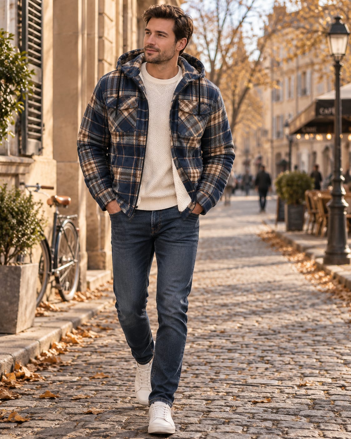 Beckett Plaid Sherpa Lined Hooded Jacket_4