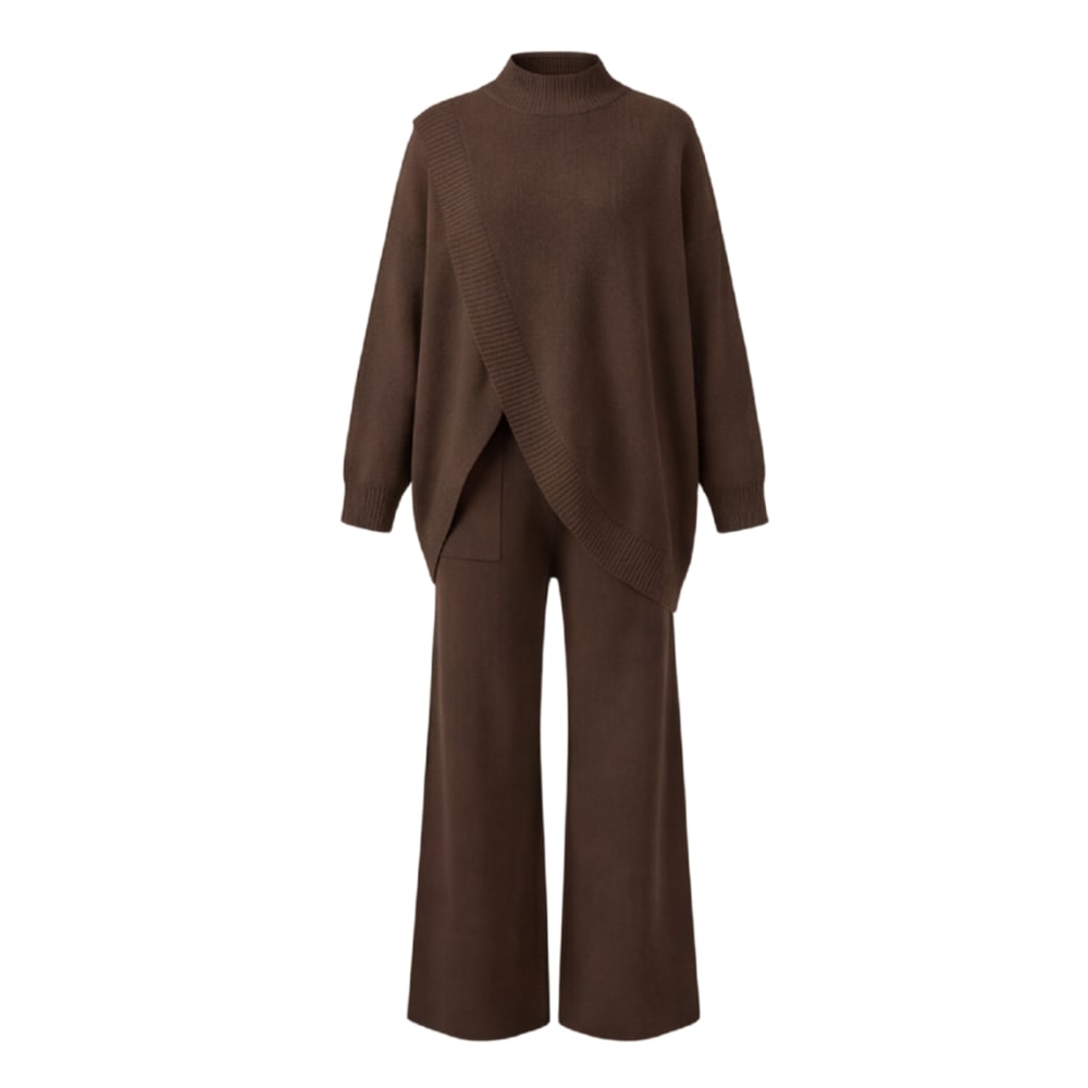 Harriet Asymmetric Knit Top and Wide Leg Pants Two Piece Set_14