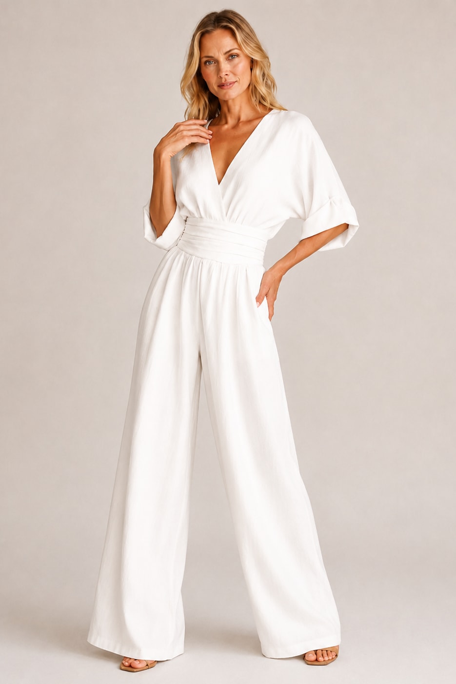 Angelica V Neck Wide Leg Jumpsuit_4