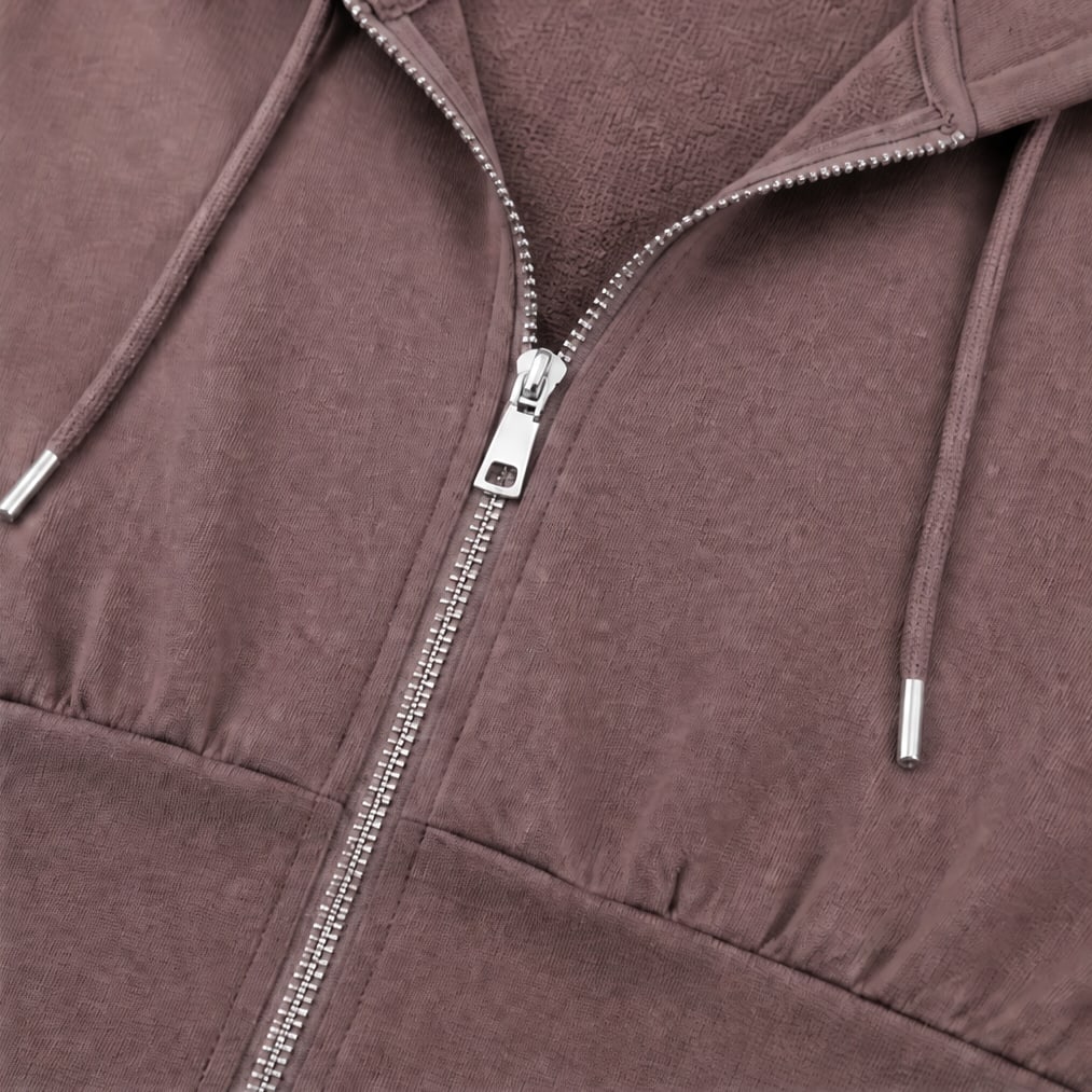 Noor Zip Up Hoodie and Flare Pants Slim Fit Two Piece Set_6