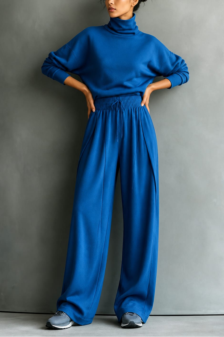 Lena Turtleneck Top and Wide Leg Pants Two Piece Set_10