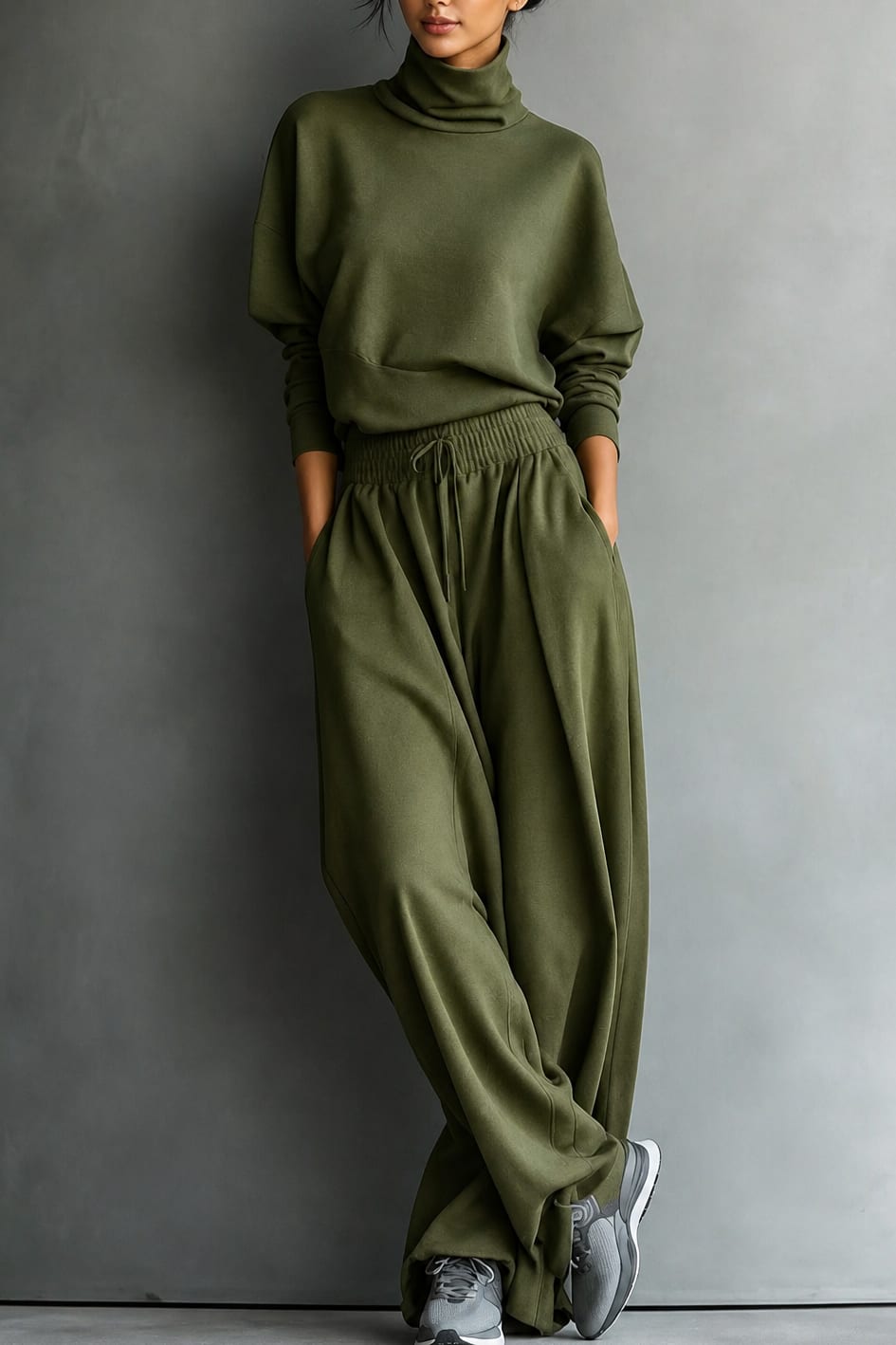 Lena Turtleneck Top and Wide Leg Pants Two Piece Set_12