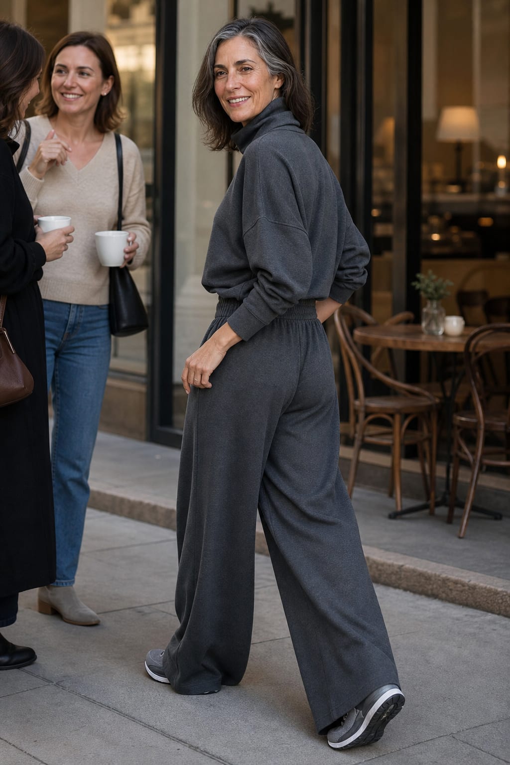 Lena Turtleneck Top and Wide Leg Pants Two Piece Set_3