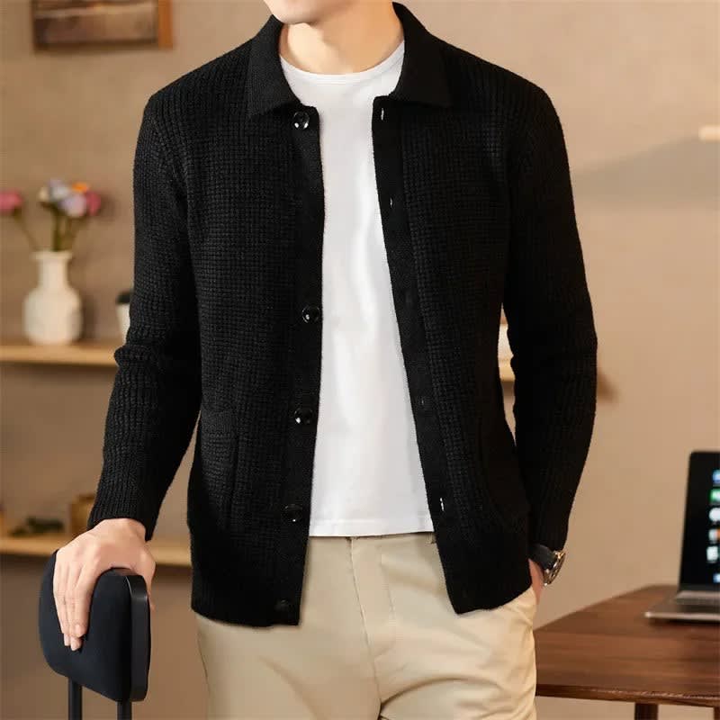 Bryce Waffle Knit Button Front Cardigan_3