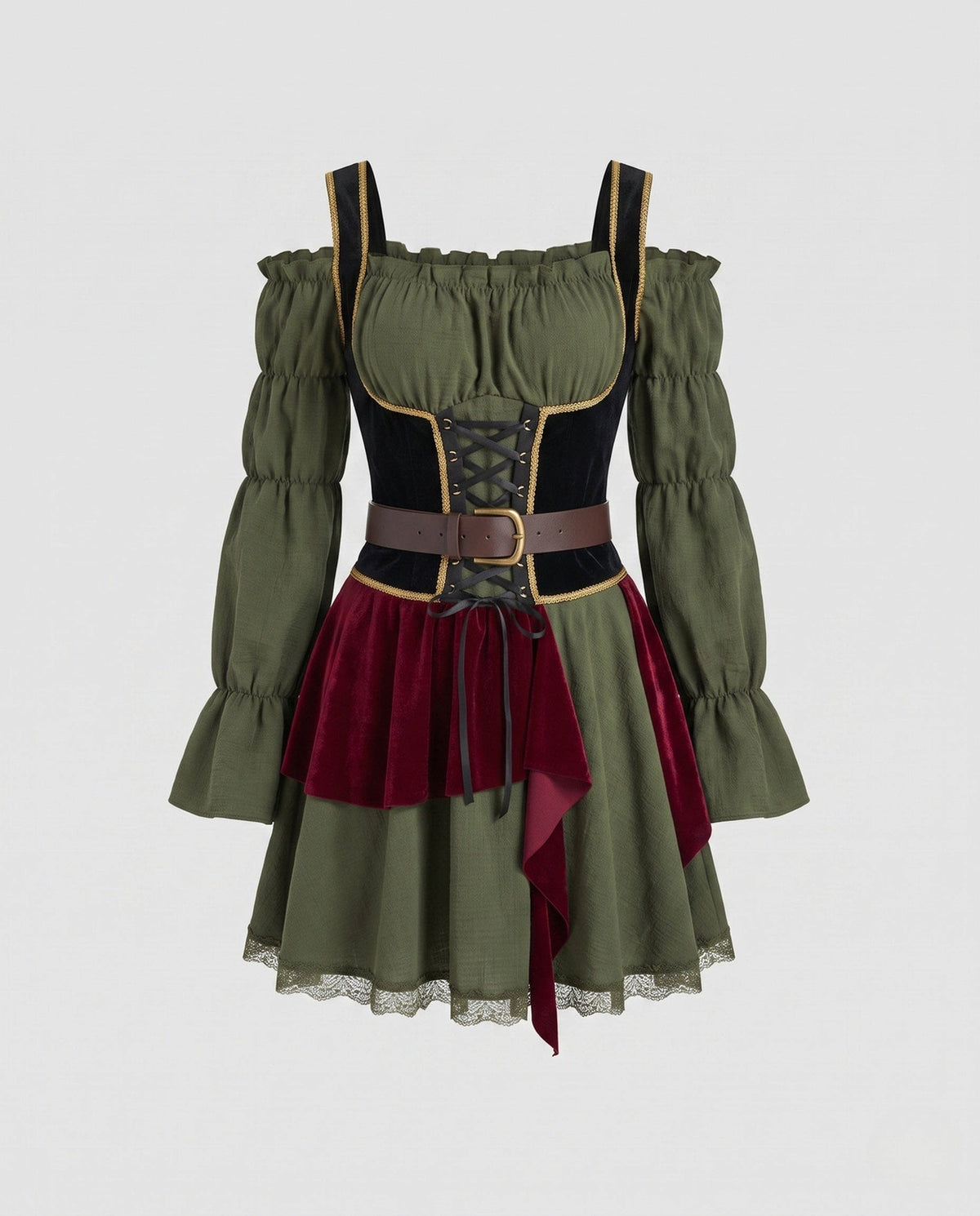 Delphia Corset Pirate Costume Dress_5