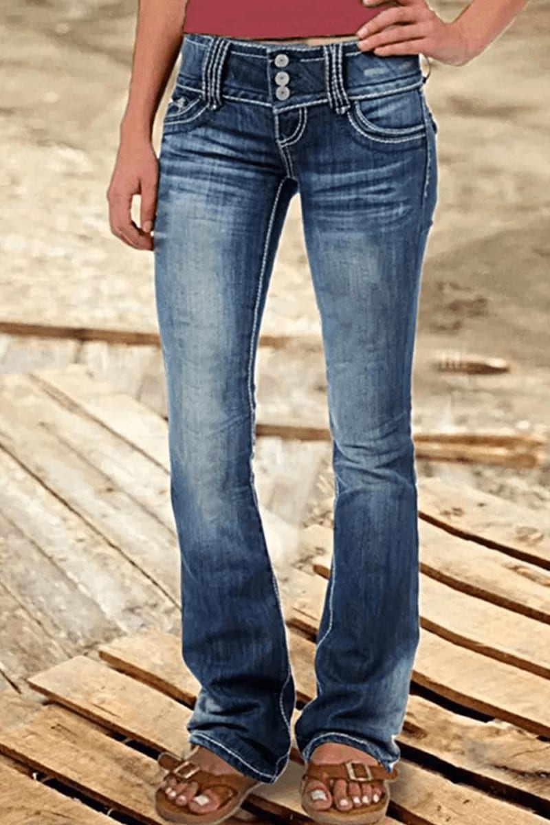 Noelle Ripped High Waisted Bootcut Jeans_3