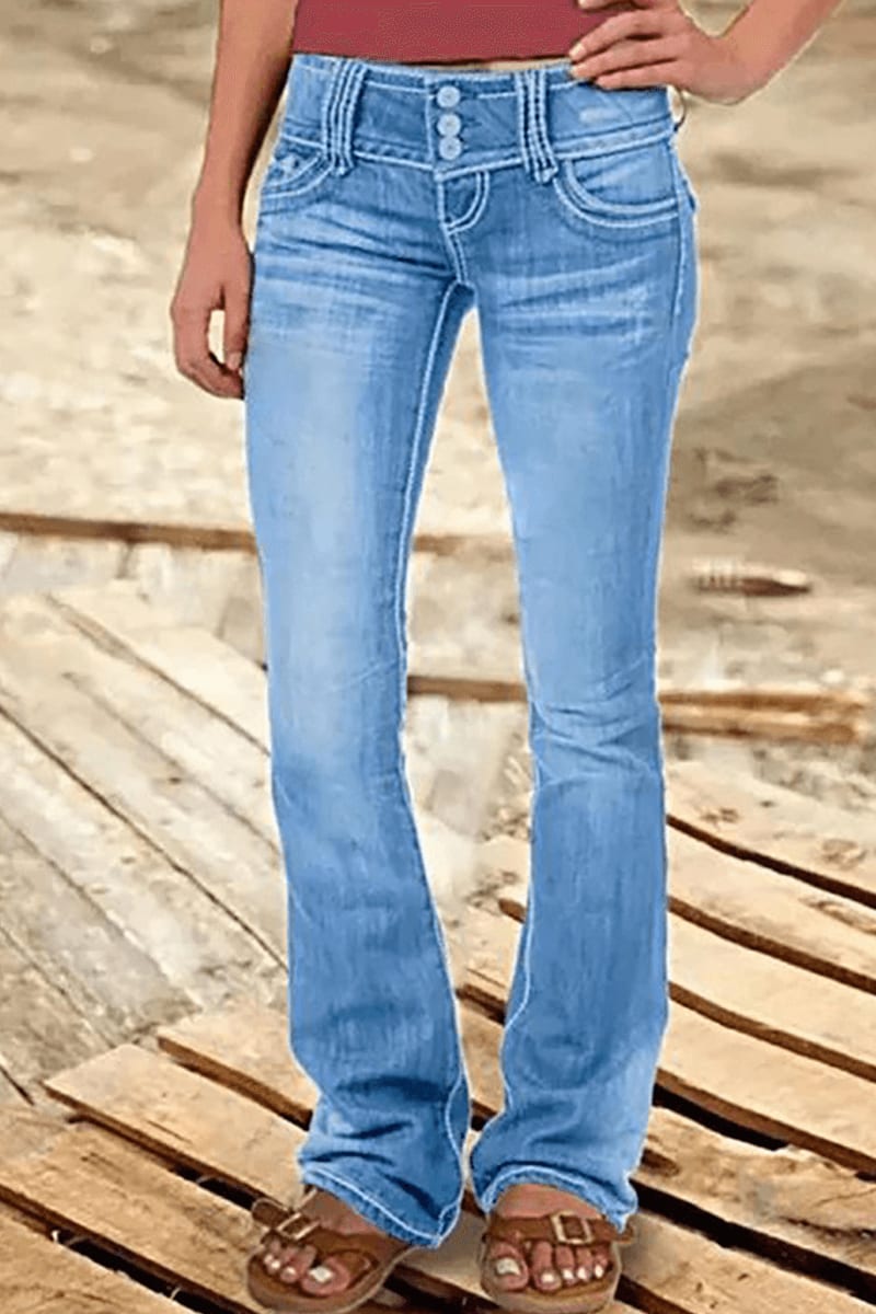 Noelle Ripped High Waisted Bootcut Jeans_6