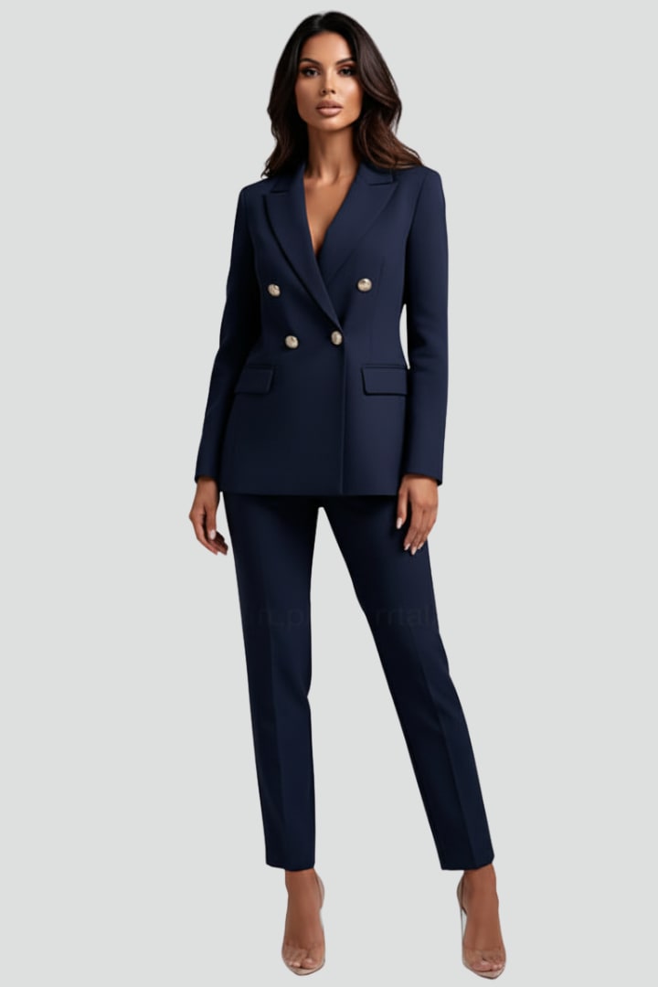 Joelle Double Breasted Two Piece Pant Suit_11