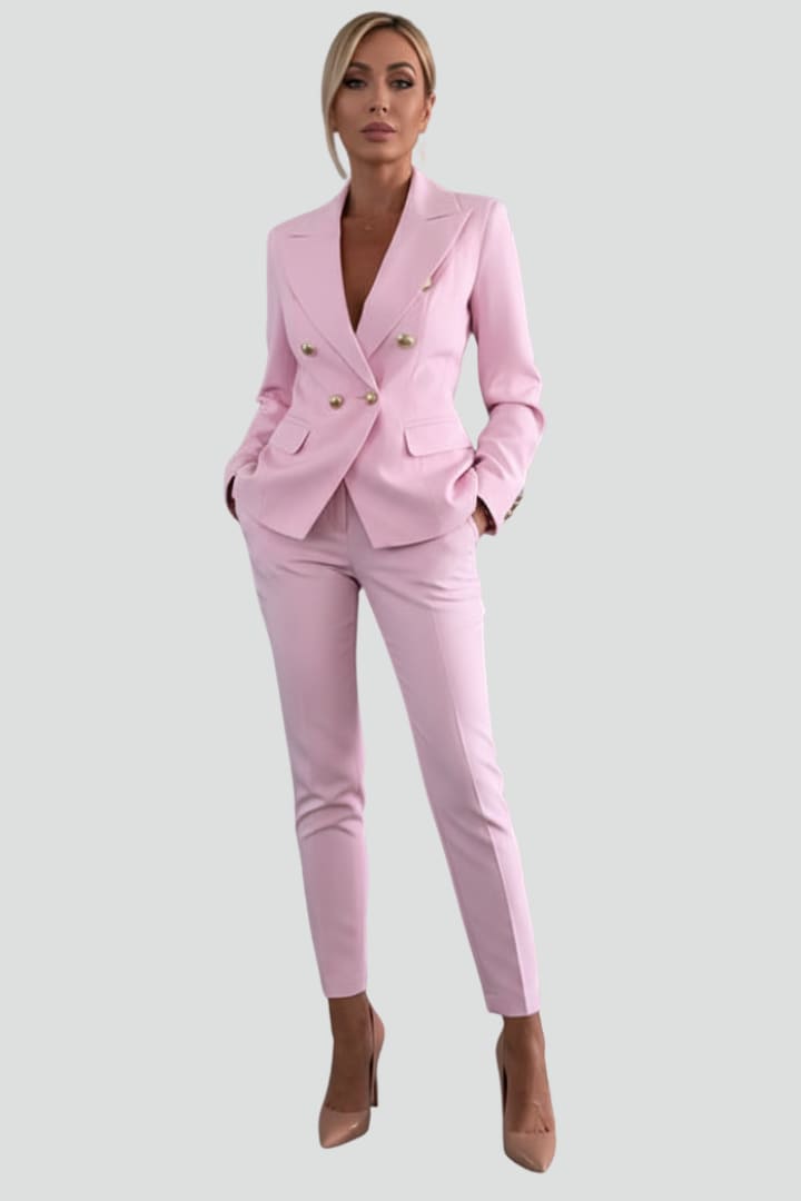 Joelle Double Breasted Two Piece Pant Suit_8