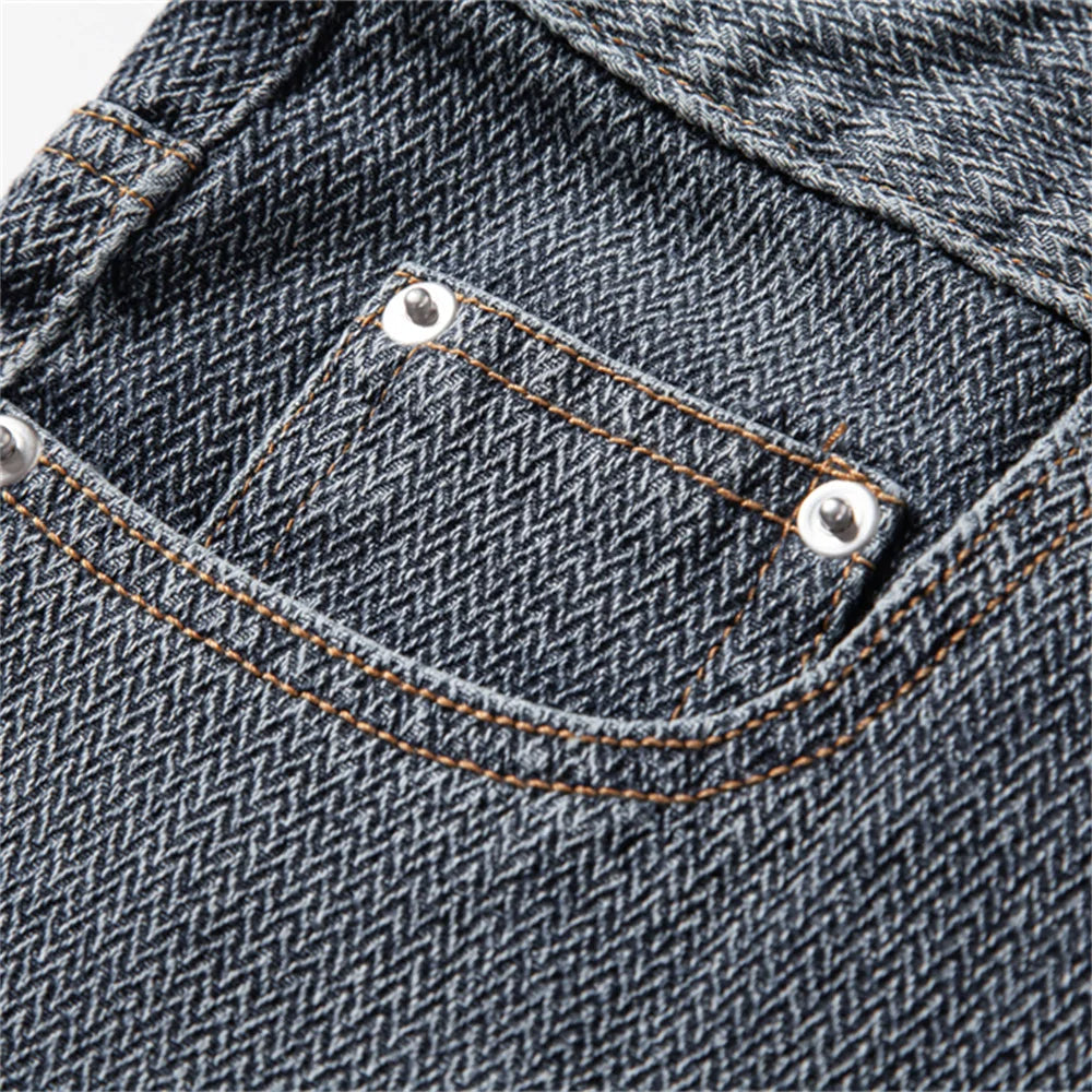 Dan Anthony Herringbone Denim Shorts