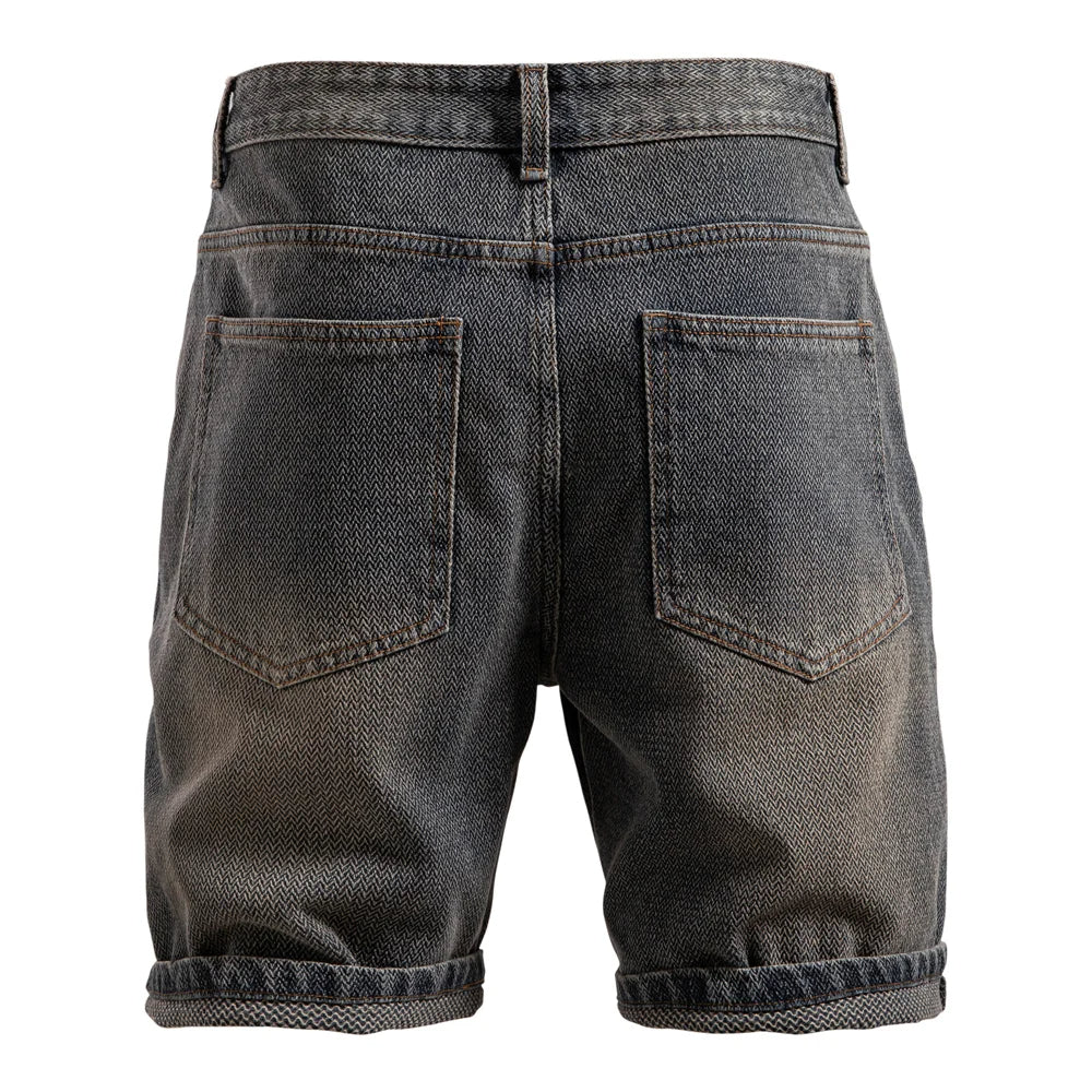Dan Anthony Herringbone Denim Shorts