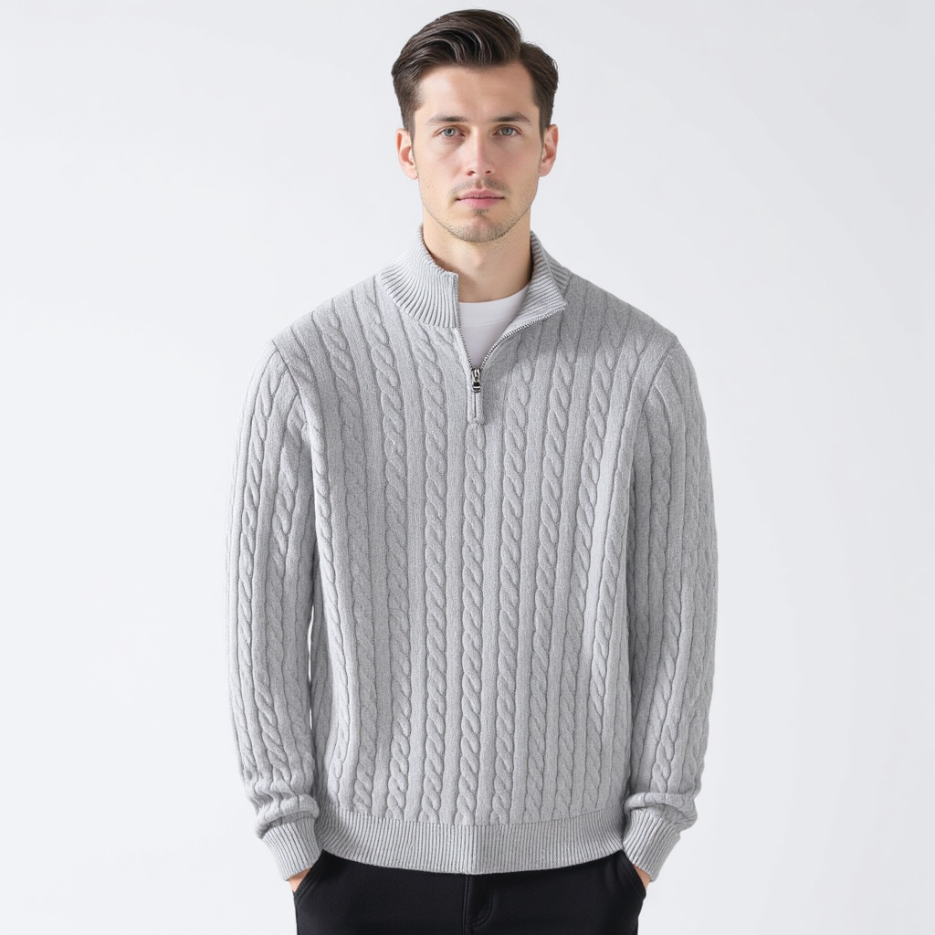 St. Vincent Zipped Cable Sweater