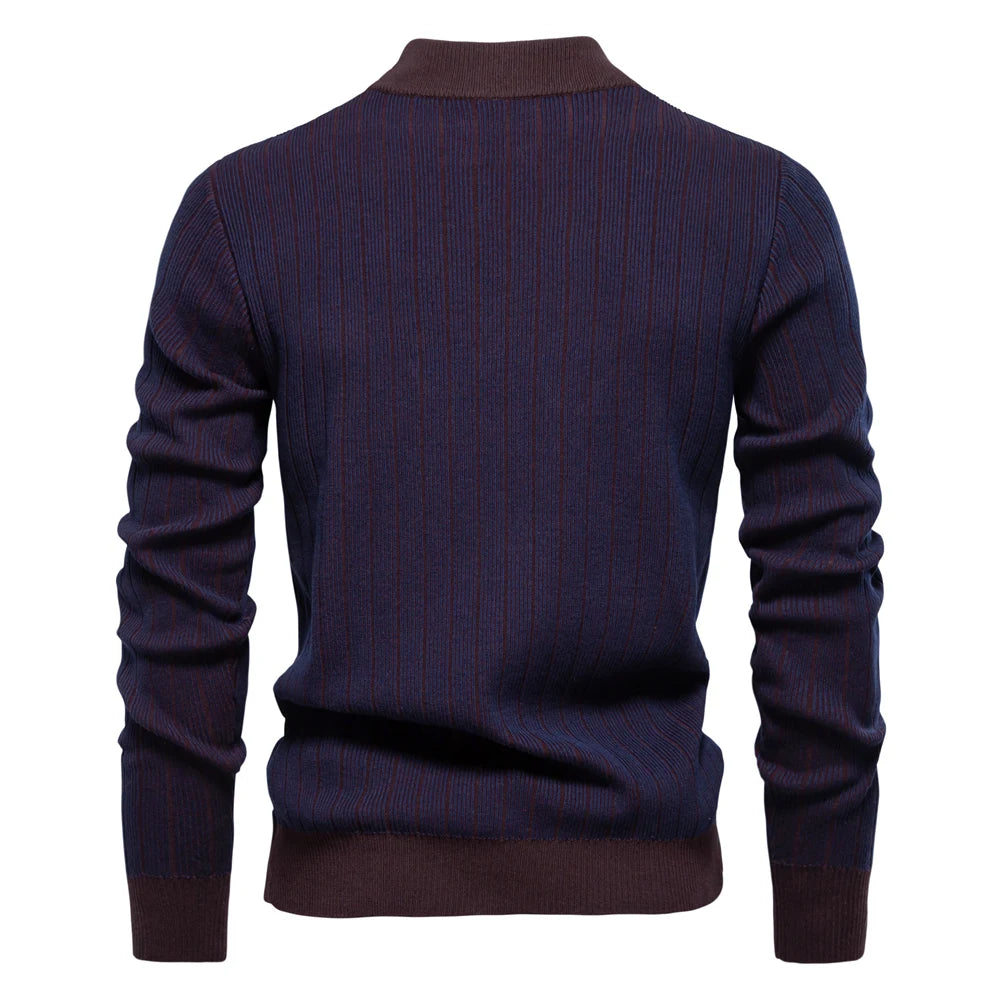 Ethan Cole Striped Cotton Sweater