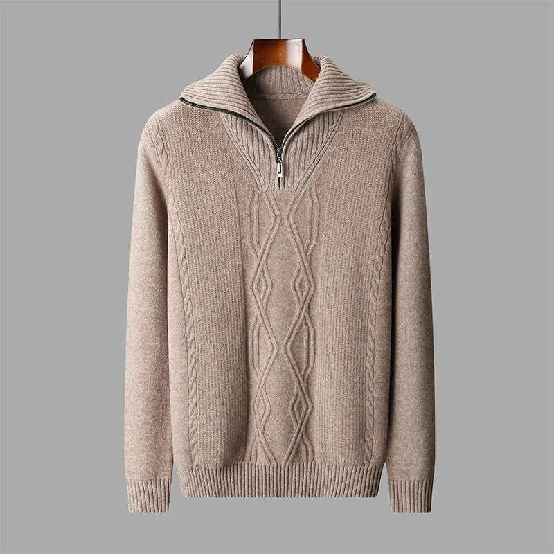 Graham Wells Half-Zip Wool Sweater