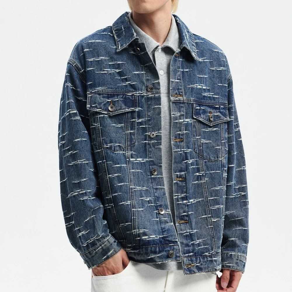 Jackford Distressed Denim Jacket