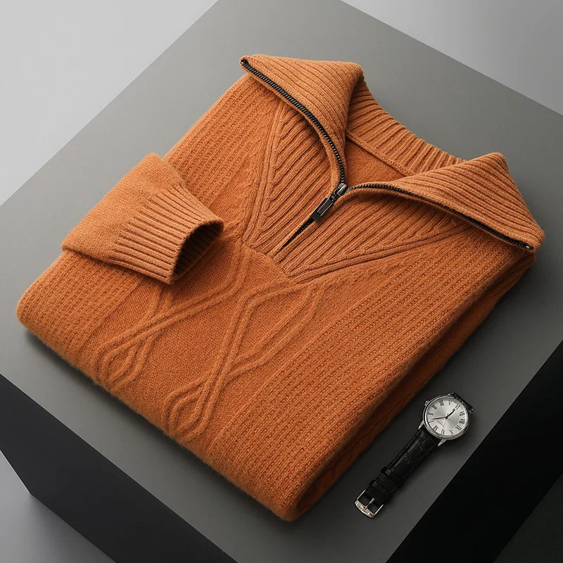 Graham Wells Half-Zip Wool Sweater