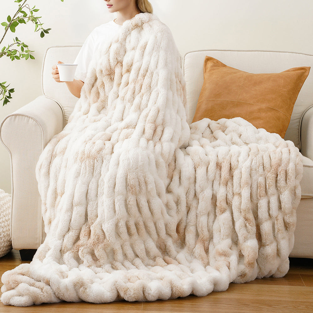 Imitation Rabbit Fur Blanket Throw