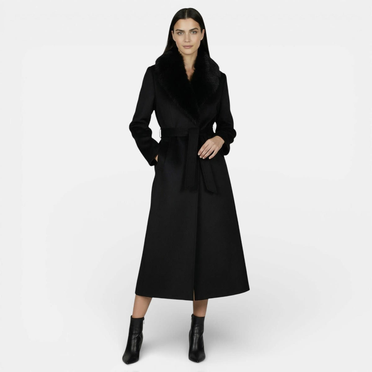 Amanda Faux Fur Collar Wool Coat_3