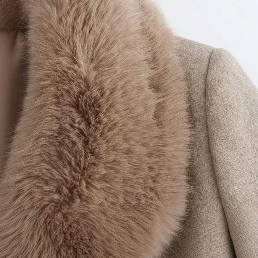 Amanda Faux Fur Collar Wool Coat_9