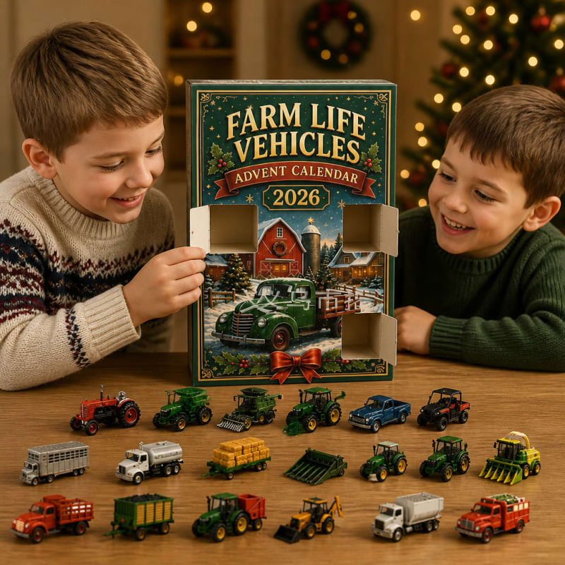 Farm Vehicle Advent Calendar 2026 with 24 Tractors and Farm Machines Holiday Countdown for Kids_1