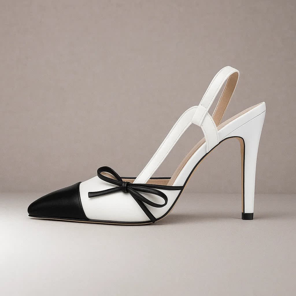 Marisol Two Tone Bow Slingback Heels_9