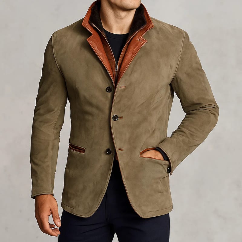 Elliot Leather Trim Suede Jacket_2