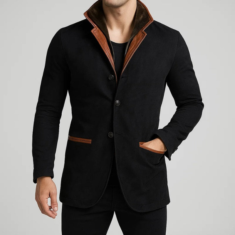 Elliot Leather Trim Suede Jacket_5