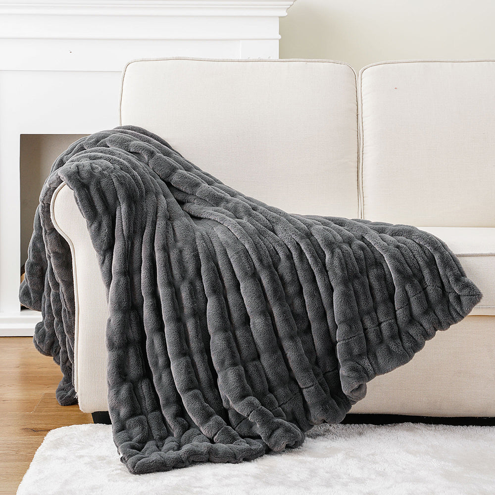 Imitation Rabbit Fur Blanket Throw