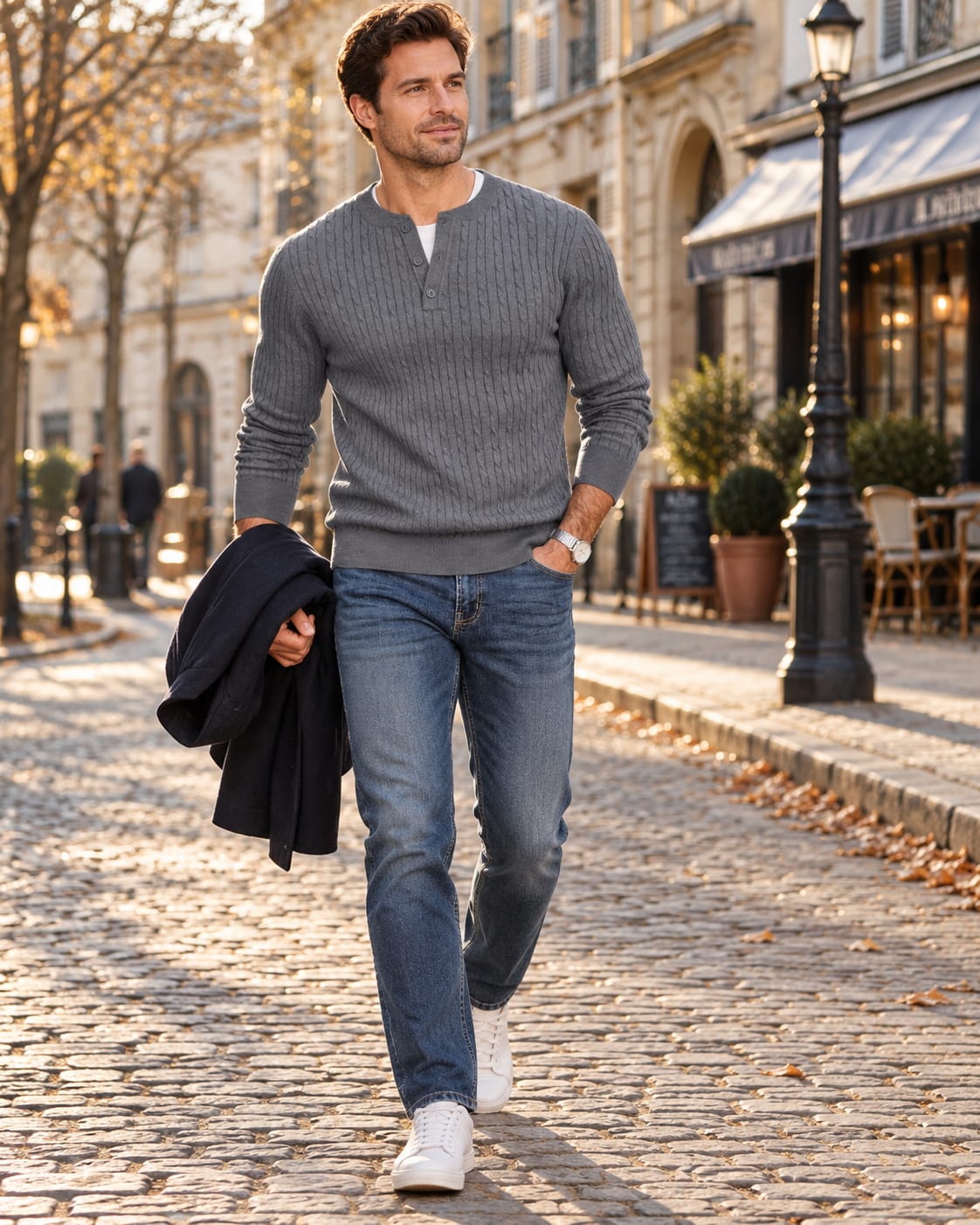 Malcolm Cable Knit Henley Sweater_3