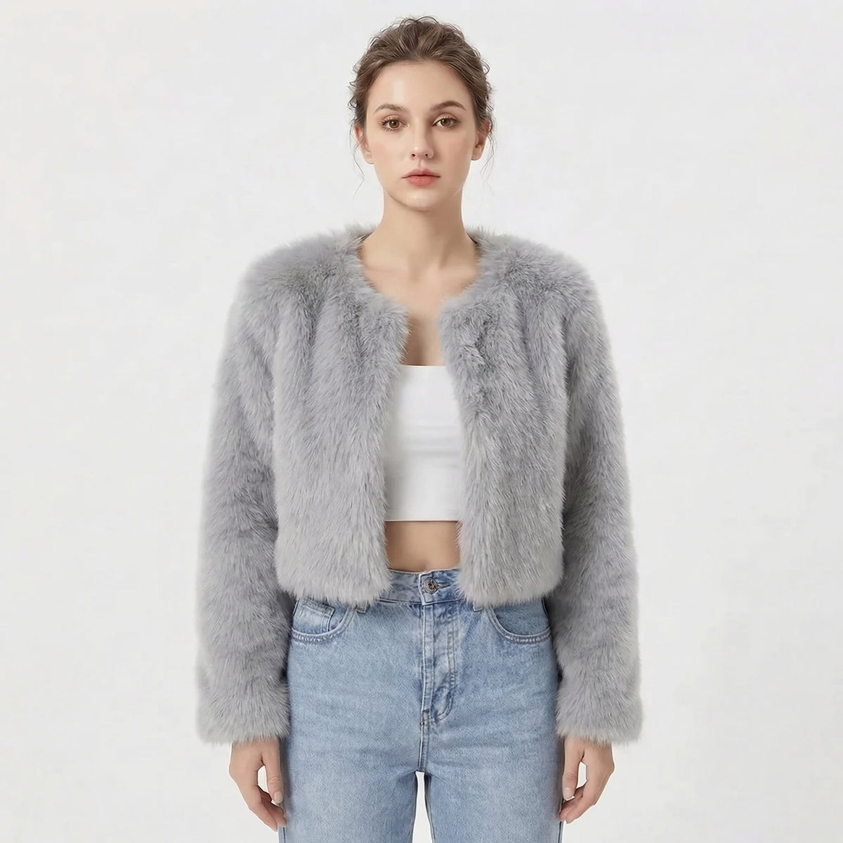 Fiammetta Faux Fur Cropped Jacket_3