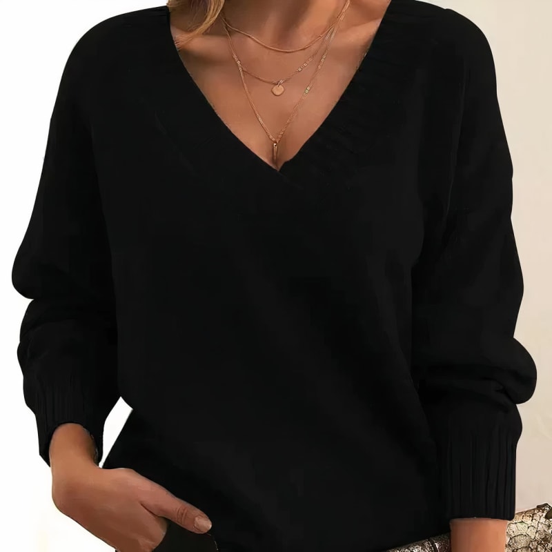 Zenobia Pleated V Neck Blouse_1