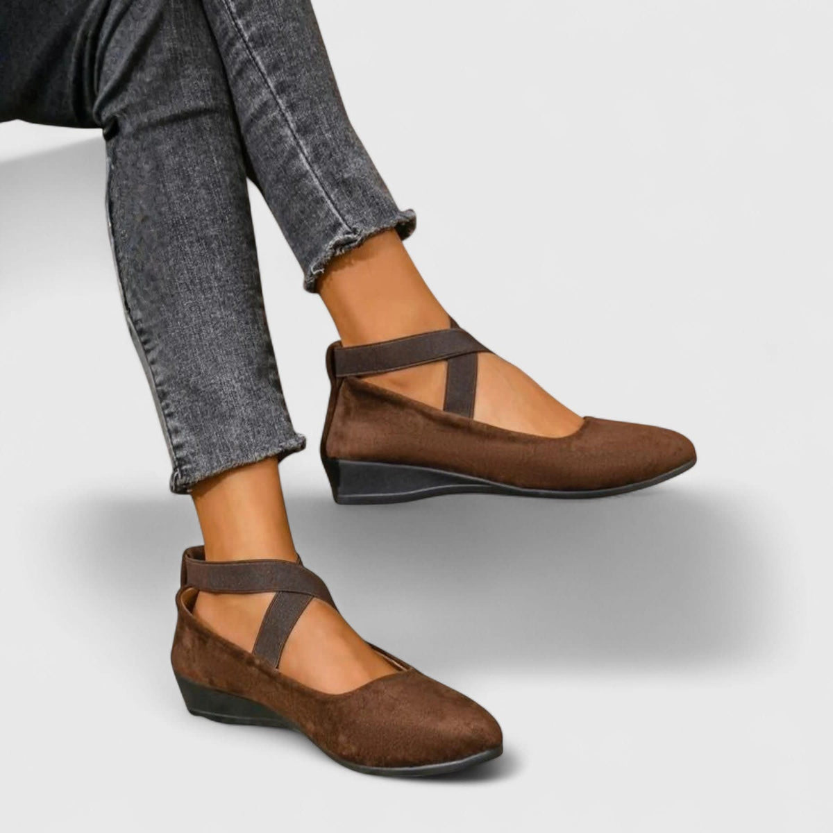 Julie Low Wedge Cross Strap Orthopedic Flats_3
