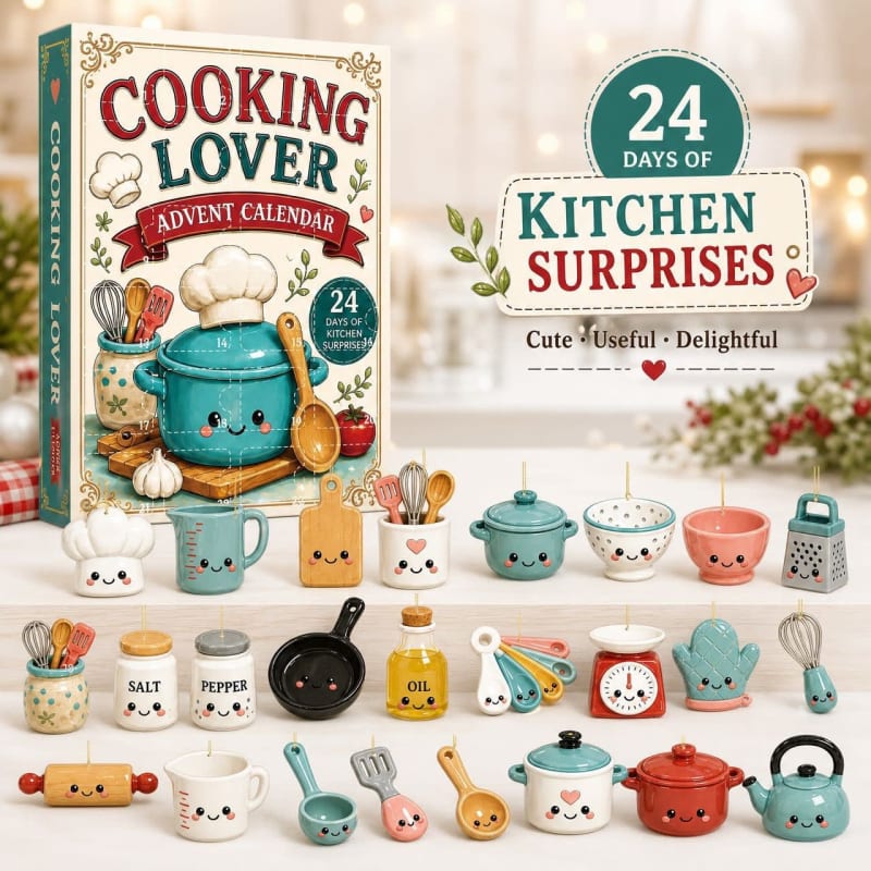 Kitchen Advent Calendar 2026 with 24 Mini Acrylic Ornaments Holiday Countdown Gift for Cooking Lovers_1