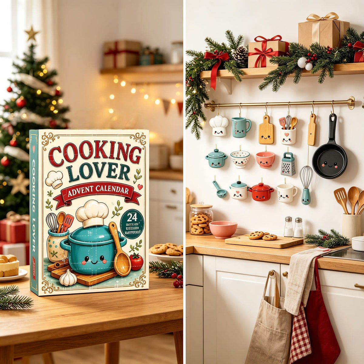Kitchen Advent Calendar 2026 with 24 Mini Acrylic Ornaments Holiday Countdown Gift for Cooking Lovers_2