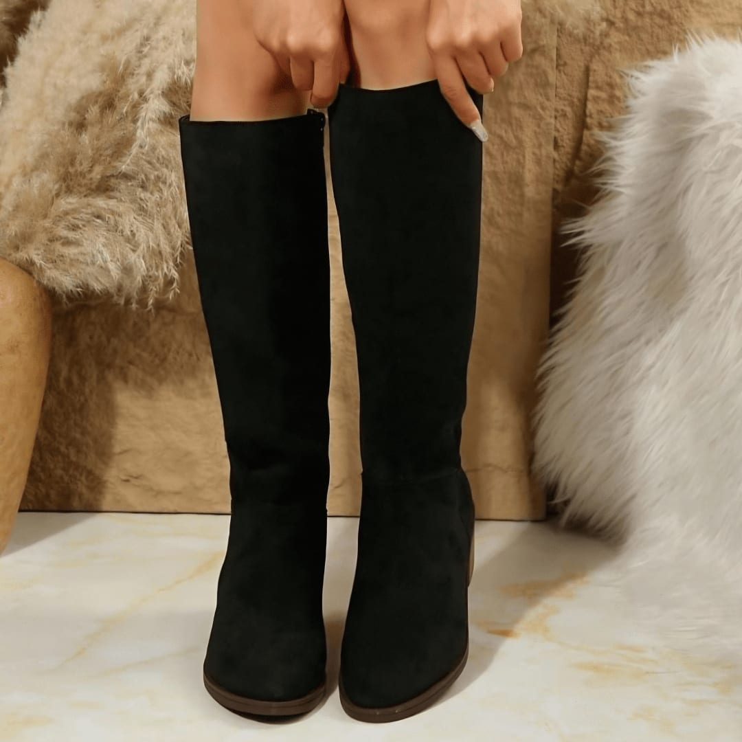Rachel Wide Calf Suede Knee High Boots_2